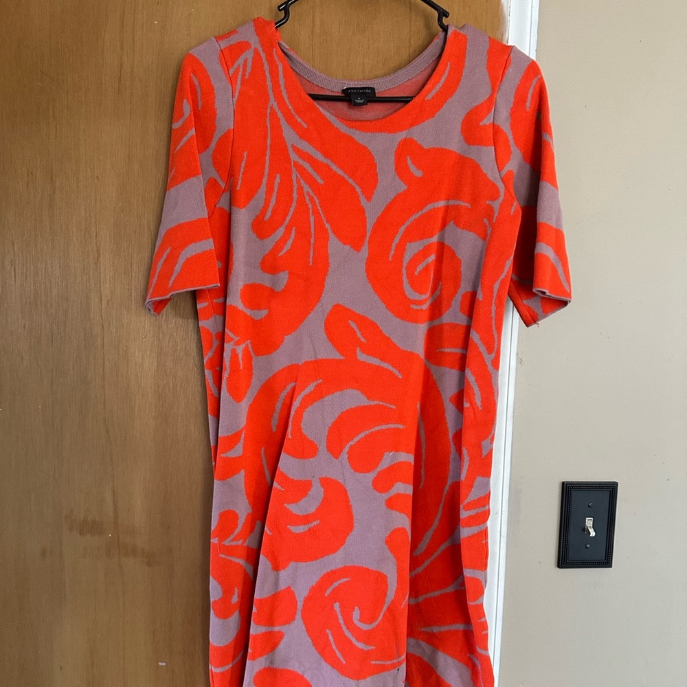 Ann Taylor Orange and Gray dress